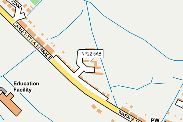 NP22 5AB map - OS OpenMap – Local (Ordnance Survey)