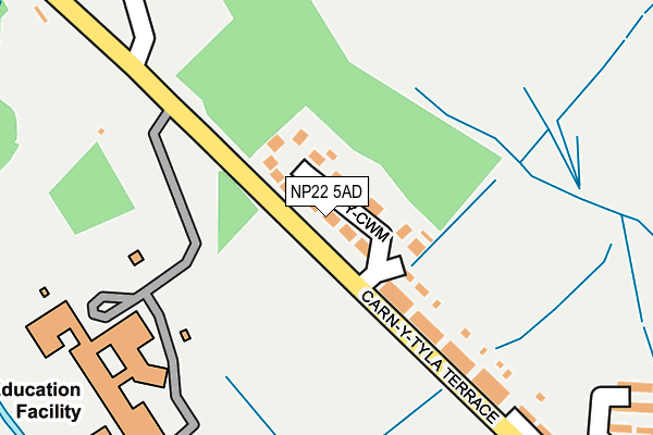 NP22 5AD map - OS OpenMap – Local (Ordnance Survey)