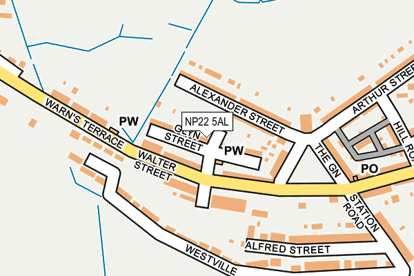 NP22 5AL map - OS OpenMap – Local (Ordnance Survey)