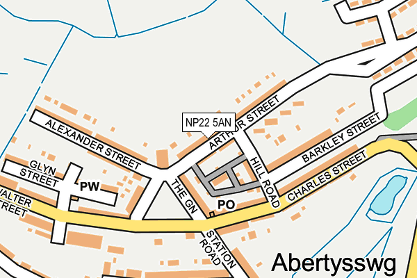 NP22 5AN map - OS OpenMap – Local (Ordnance Survey)