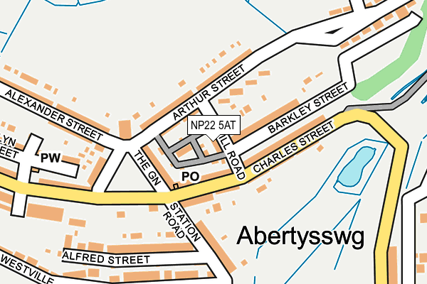 NP22 5AT map - OS OpenMap – Local (Ordnance Survey)