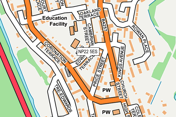NP22 5ES map - OS OpenMap – Local (Ordnance Survey)