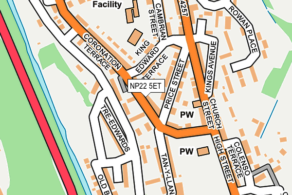 NP22 5ET map - OS OpenMap – Local (Ordnance Survey)