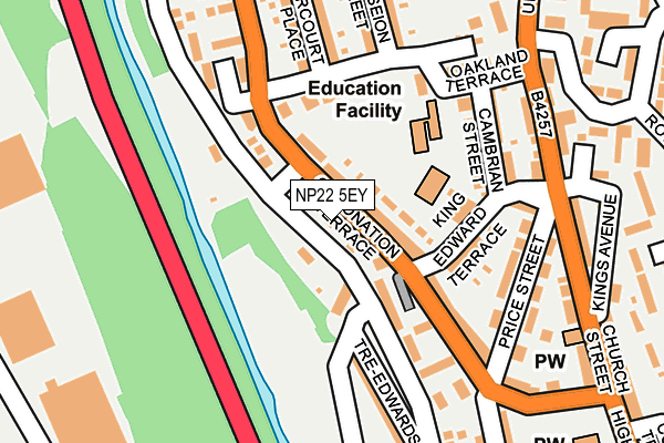 NP22 5EY map - OS OpenMap – Local (Ordnance Survey)