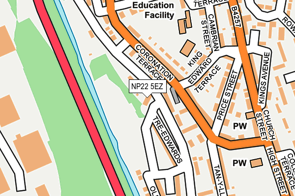 NP22 5EZ map - OS OpenMap – Local (Ordnance Survey)