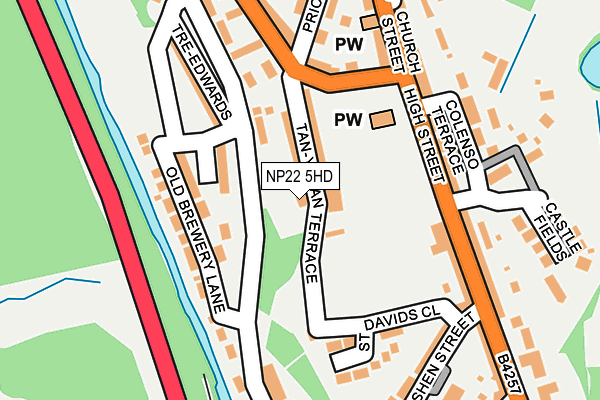 NP22 5HD map - OS OpenMap – Local (Ordnance Survey)