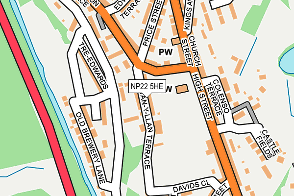 NP22 5HE map - OS OpenMap – Local (Ordnance Survey)