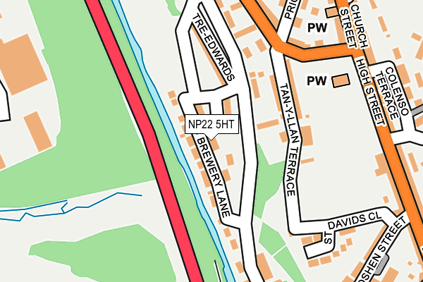 NP22 5HT map - OS OpenMap – Local (Ordnance Survey)
