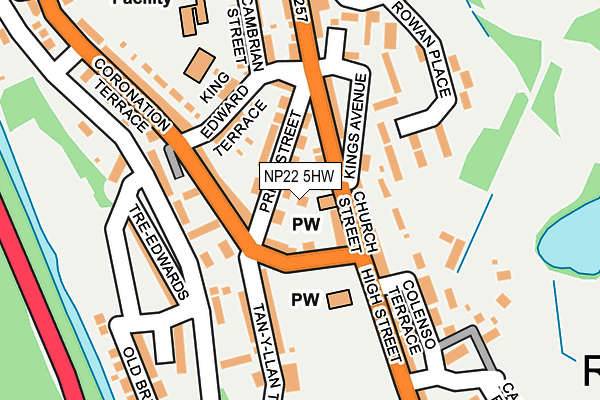 NP22 5HW map - OS OpenMap – Local (Ordnance Survey)