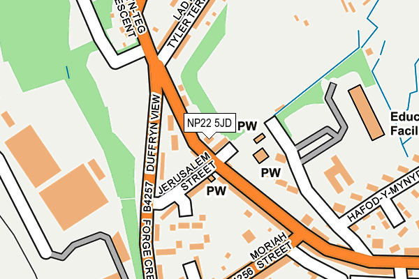 NP22 5JD map - OS OpenMap – Local (Ordnance Survey)