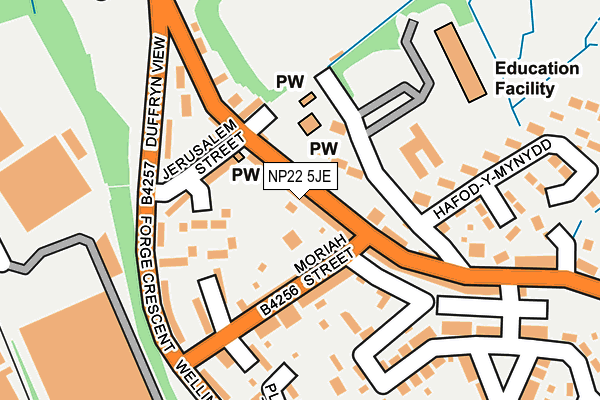 NP22 5JE map - OS OpenMap – Local (Ordnance Survey)