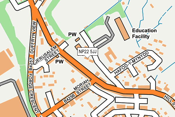 NP22 5JJ map - OS OpenMap – Local (Ordnance Survey)
