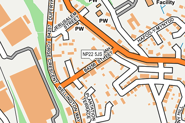 NP22 5JS map - OS OpenMap – Local (Ordnance Survey)