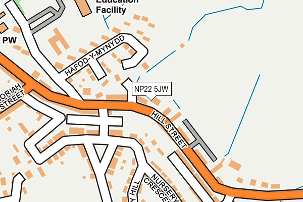NP22 5JW map - OS OpenMap – Local (Ordnance Survey)