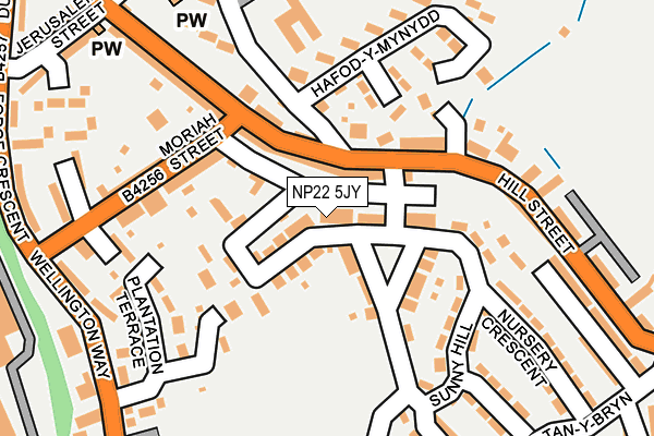 NP22 5JY map - OS OpenMap – Local (Ordnance Survey)