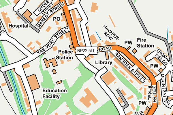 NP22 5LL map - OS OpenMap – Local (Ordnance Survey)