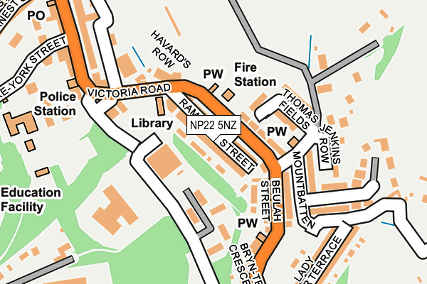 NP22 5NZ map - OS OpenMap – Local (Ordnance Survey)