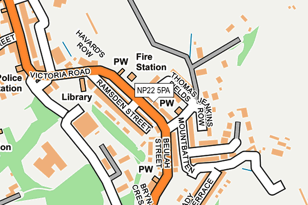 NP22 5PA map - OS OpenMap – Local (Ordnance Survey)