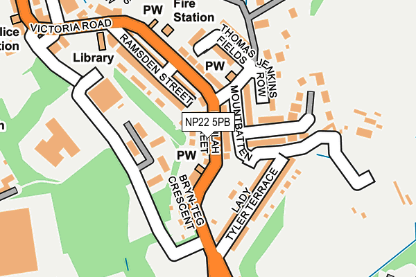 NP22 5PB map - OS OpenMap – Local (Ordnance Survey)