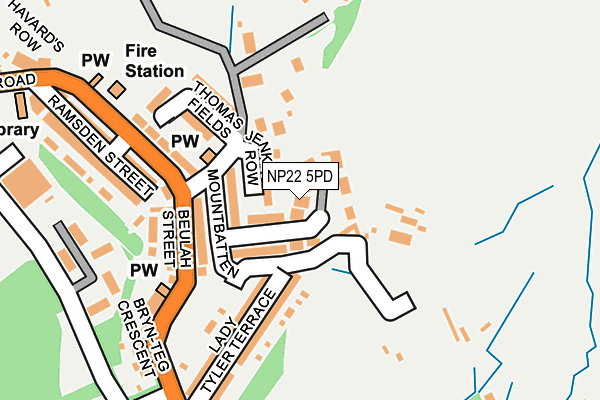 NP22 5PD map - OS OpenMap – Local (Ordnance Survey)
