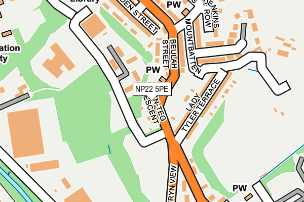 NP22 5PE map - OS OpenMap – Local (Ordnance Survey)