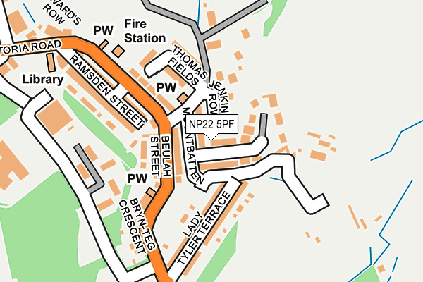 NP22 5PF map - OS OpenMap – Local (Ordnance Survey)