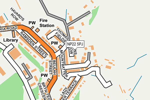NP22 5PJ map - OS OpenMap – Local (Ordnance Survey)