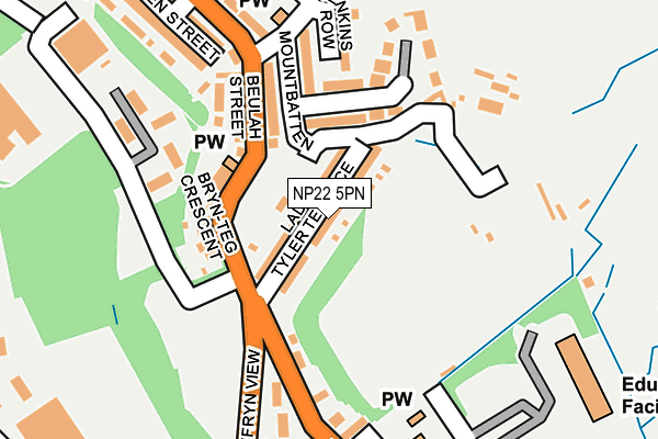 NP22 5PN map - OS OpenMap – Local (Ordnance Survey)