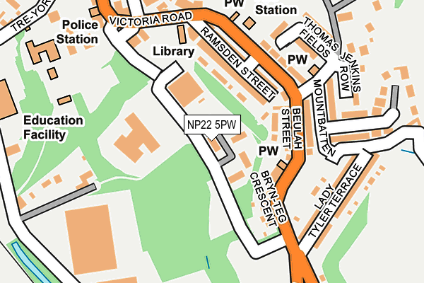 NP22 5PW map - OS OpenMap – Local (Ordnance Survey)