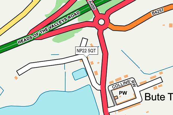 NP22 5QT map - OS OpenMap – Local (Ordnance Survey)