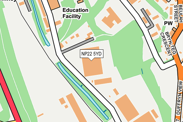 NP22 5YD map - OS OpenMap – Local (Ordnance Survey)