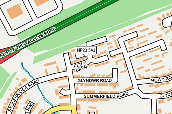 NP23 5AJ map - OS OpenMap – Local (Ordnance Survey)