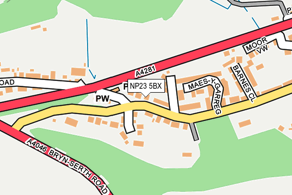 NP23 5BX map - OS OpenMap – Local (Ordnance Survey)