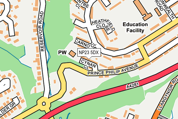 NP23 5DX map - OS OpenMap – Local (Ordnance Survey)