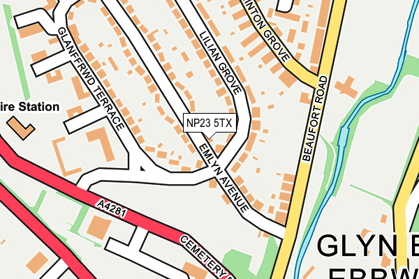 NP23 5TX map - OS OpenMap – Local (Ordnance Survey)