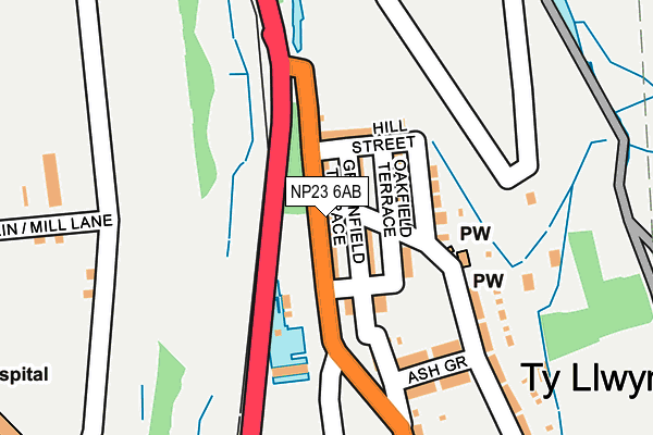 NP23 6AB map - OS OpenMap – Local (Ordnance Survey)