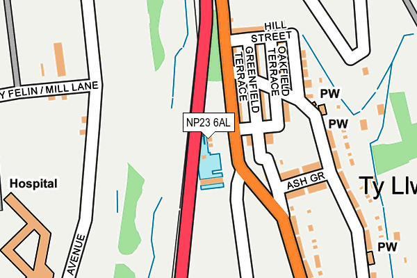 NP23 6AL map - OS OpenMap – Local (Ordnance Survey)