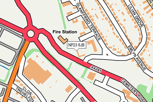 NP23 6JB map - OS OpenMap – Local (Ordnance Survey)