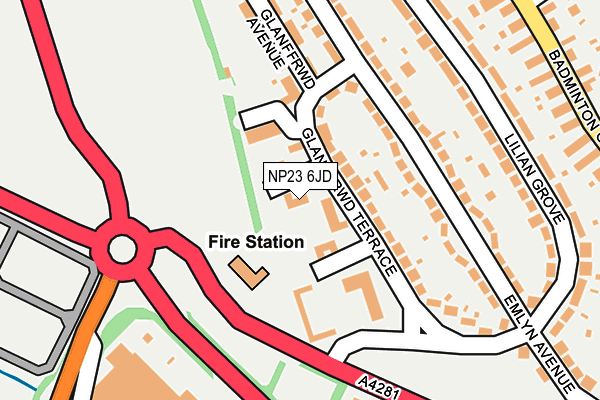 NP23 6JD map - OS OpenMap – Local (Ordnance Survey)