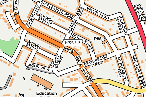 NP23 6JZ map - OS OpenMap – Local (Ordnance Survey)