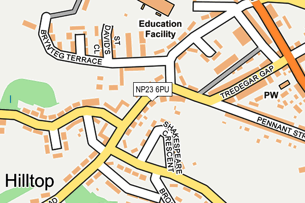 NP23 6PU map - OS OpenMap – Local (Ordnance Survey)