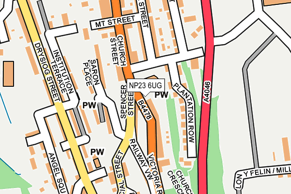 NP23 6UG map - OS OpenMap – Local (Ordnance Survey)