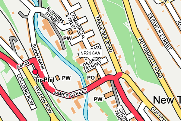 NP24 6AA map - OS OpenMap – Local (Ordnance Survey)