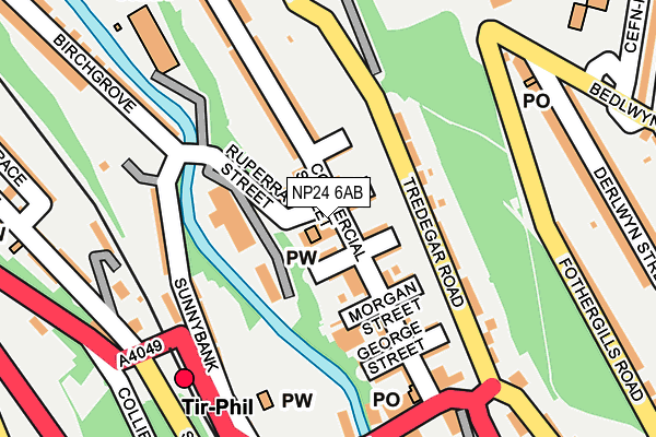 NP24 6AB map - OS OpenMap – Local (Ordnance Survey)