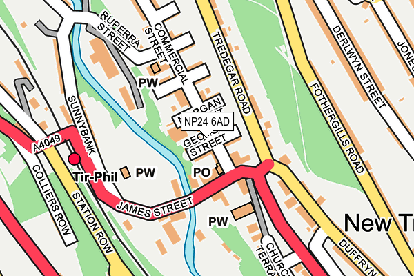 NP24 6AD map - OS OpenMap – Local (Ordnance Survey)