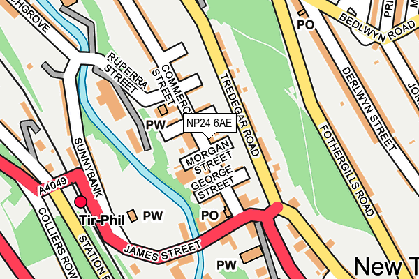 NP24 6AE map - OS OpenMap – Local (Ordnance Survey)