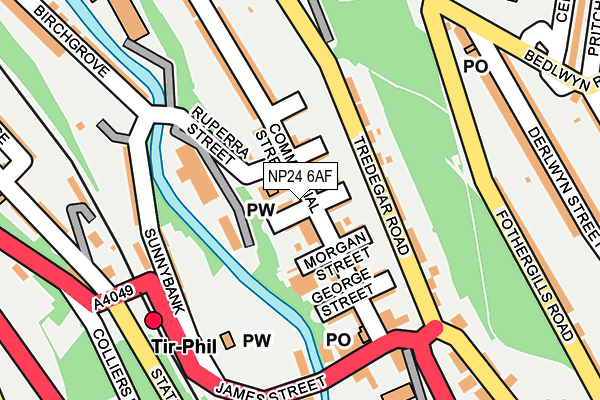 NP24 6AF map - OS OpenMap – Local (Ordnance Survey)