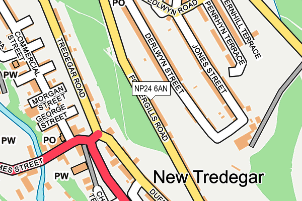 NP24 6AN map - OS OpenMap – Local (Ordnance Survey)