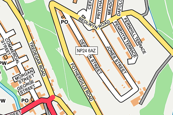 NP24 6AZ map - OS OpenMap – Local (Ordnance Survey)