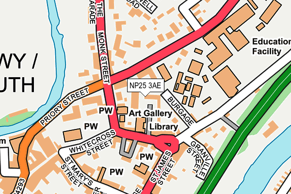 NP25 3AE map - OS OpenMap – Local (Ordnance Survey)